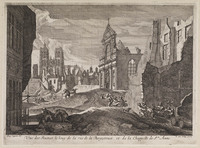 KG 06058
<br/>
Vue des Ruines de long de la rue de la Bergestraet..
<br/>
<em>Orley, Richard van (1663-1732)</em>